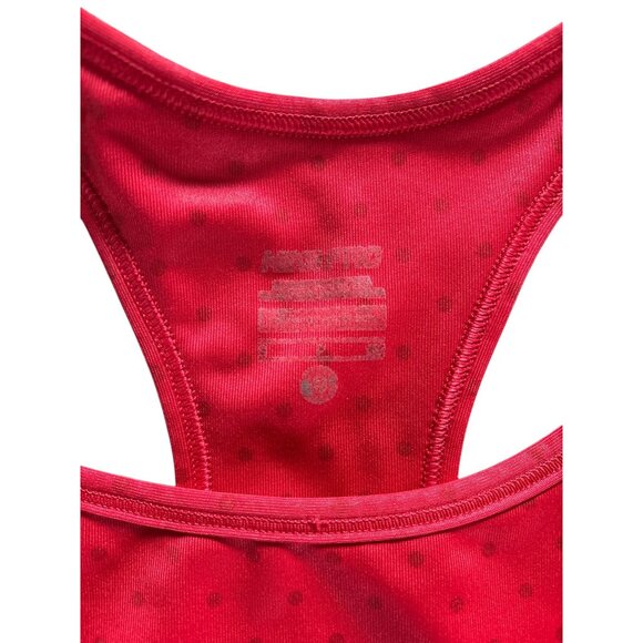 Nike Sports Bra Pro Dri-Fit Racerback Red Polka Dot Design Womens Activewear S - Picture 3 of 4